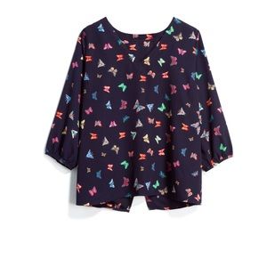 Navy Butterfly Blouse [Stitch Fix]